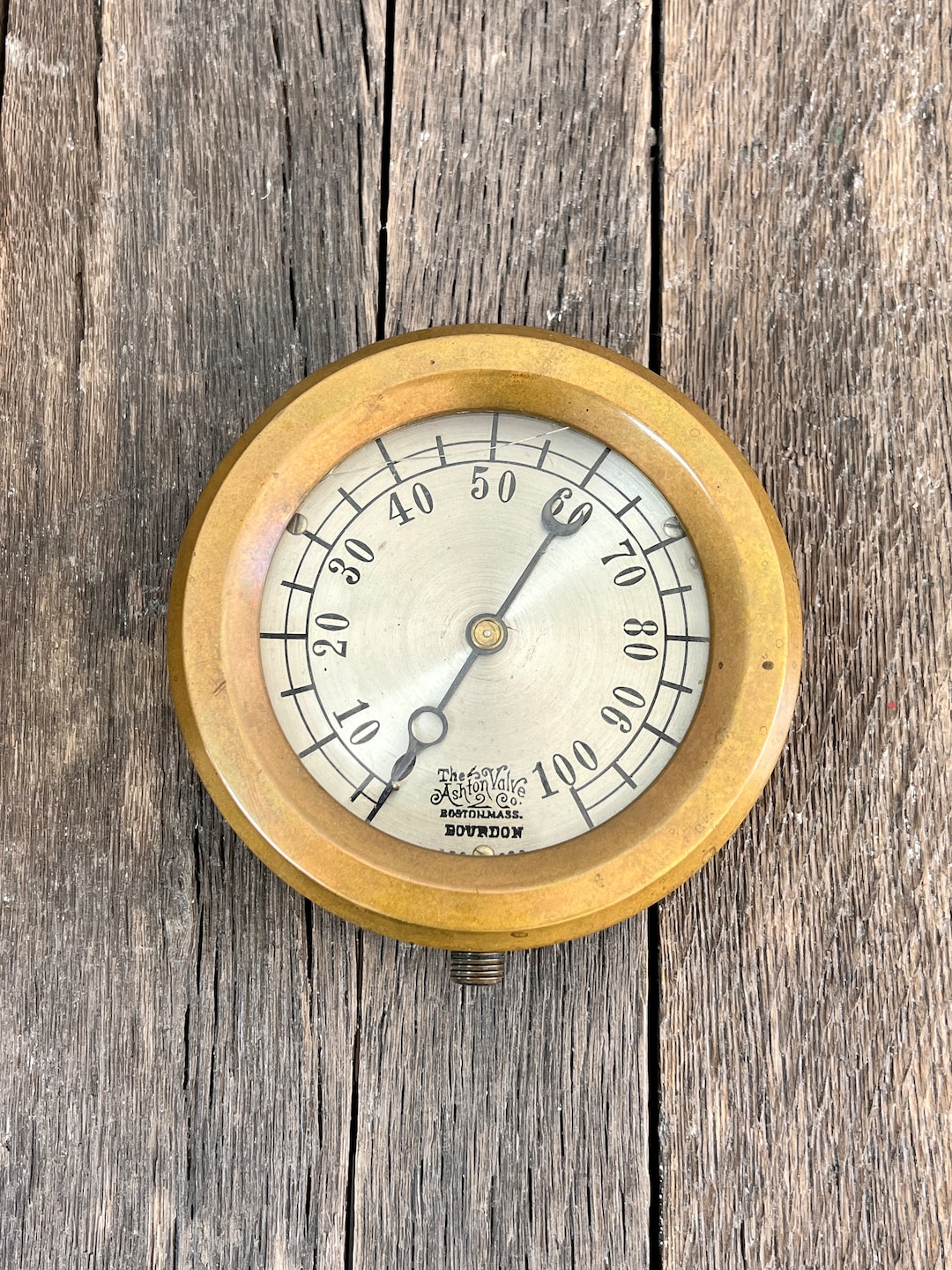 Large Vintage Industrial Gauge Vintage Ashton Pressure Gauge Etsy