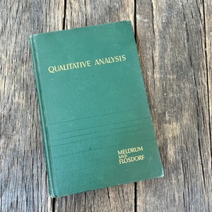 1938 Qualitative Analysis Of Inorganic Materials Book By Meldrum - Vintage Green Book
