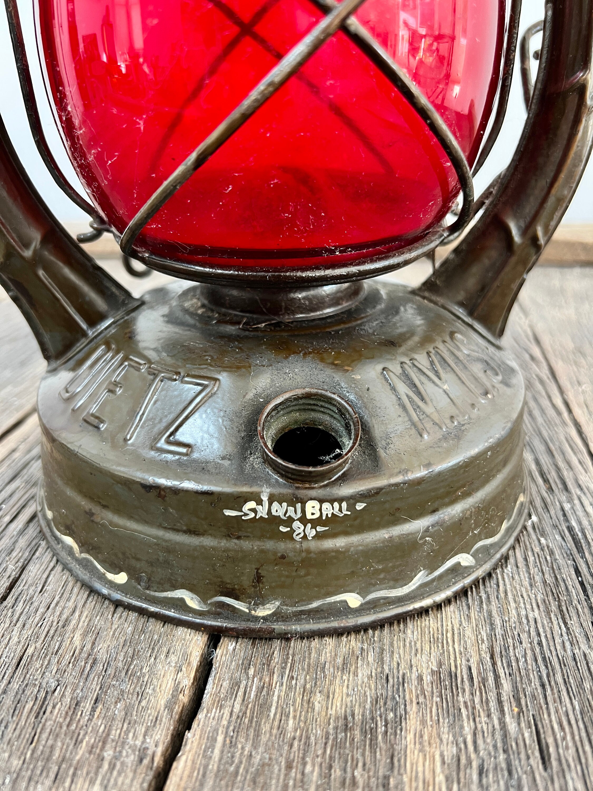 DIETZ モナーク　USA ヴィンテージ Vintage Dietz Monarch Lantern With Red Globe - Hand Painted