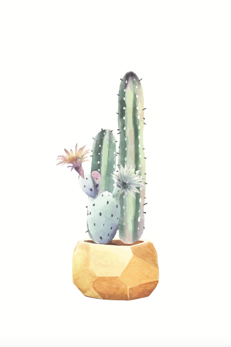 3 Printable Succulent Watercolor Prints Downloadable - Etsy