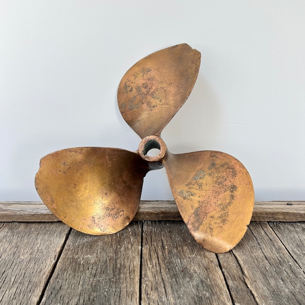 Vintage Bronze Boat Propeller - 14" Boat Propellor - Vintage 3 Blade Federal Equi-Poise Prop