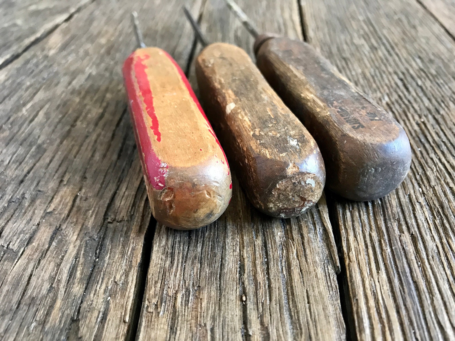 3 Vintage Icepicks Wood Handle Ice Picks Antique Ice Picks Etsy