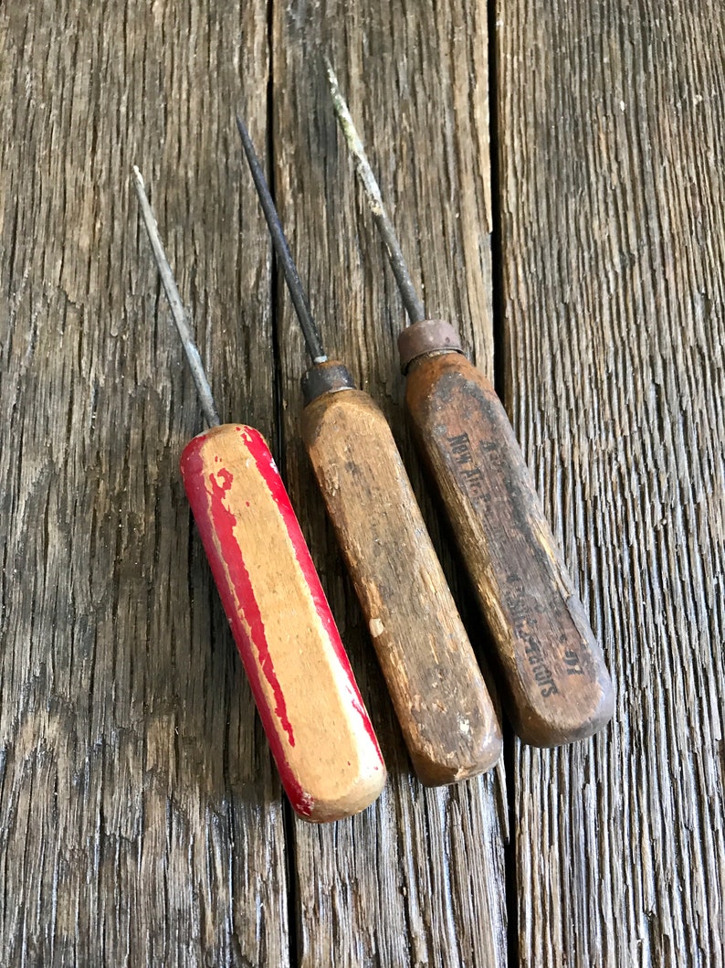 3 Vintage Icepicks Wood Handle Ice Picks Antique Ice Picks Etsy