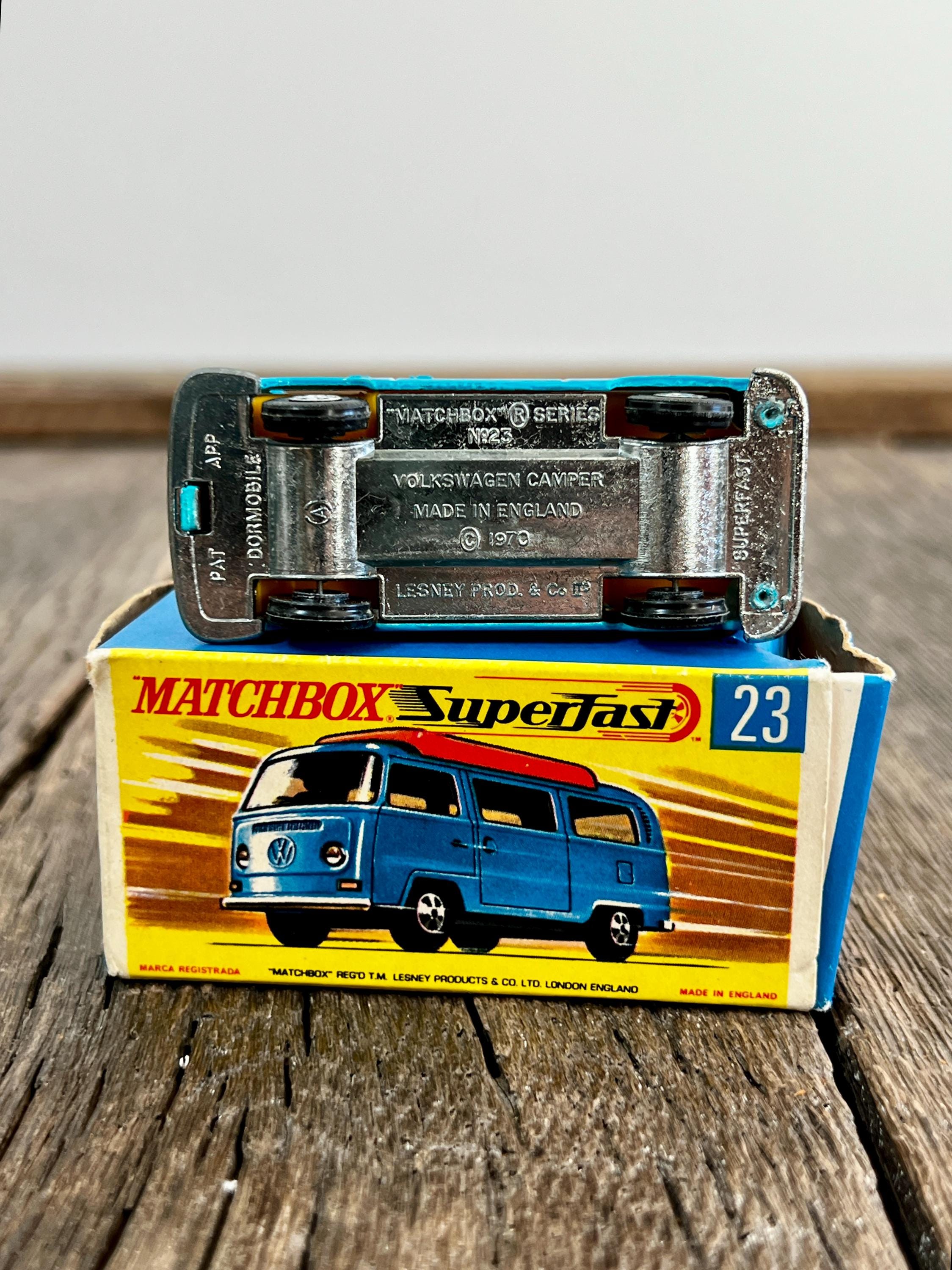 1970 Vintage Matchbox No 23 Volkswagen Camper Superfast W