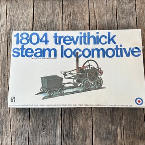 SEALED Vintage 1804 Trevithick Steam Locomotive Model Kit - Collectible Entex Locomotive