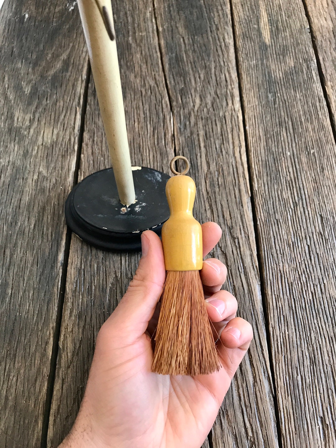 Antique Shaving Cream Brush and Stand Wood Shaving Cream Etsy