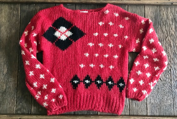 Vintage Christmas Sweater - Vintage Ugly Christma… - image 1