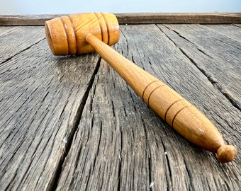 Vintage Wooden Gavel - 10" Hardwood Gavel - Large Collectible Judge Gavel
