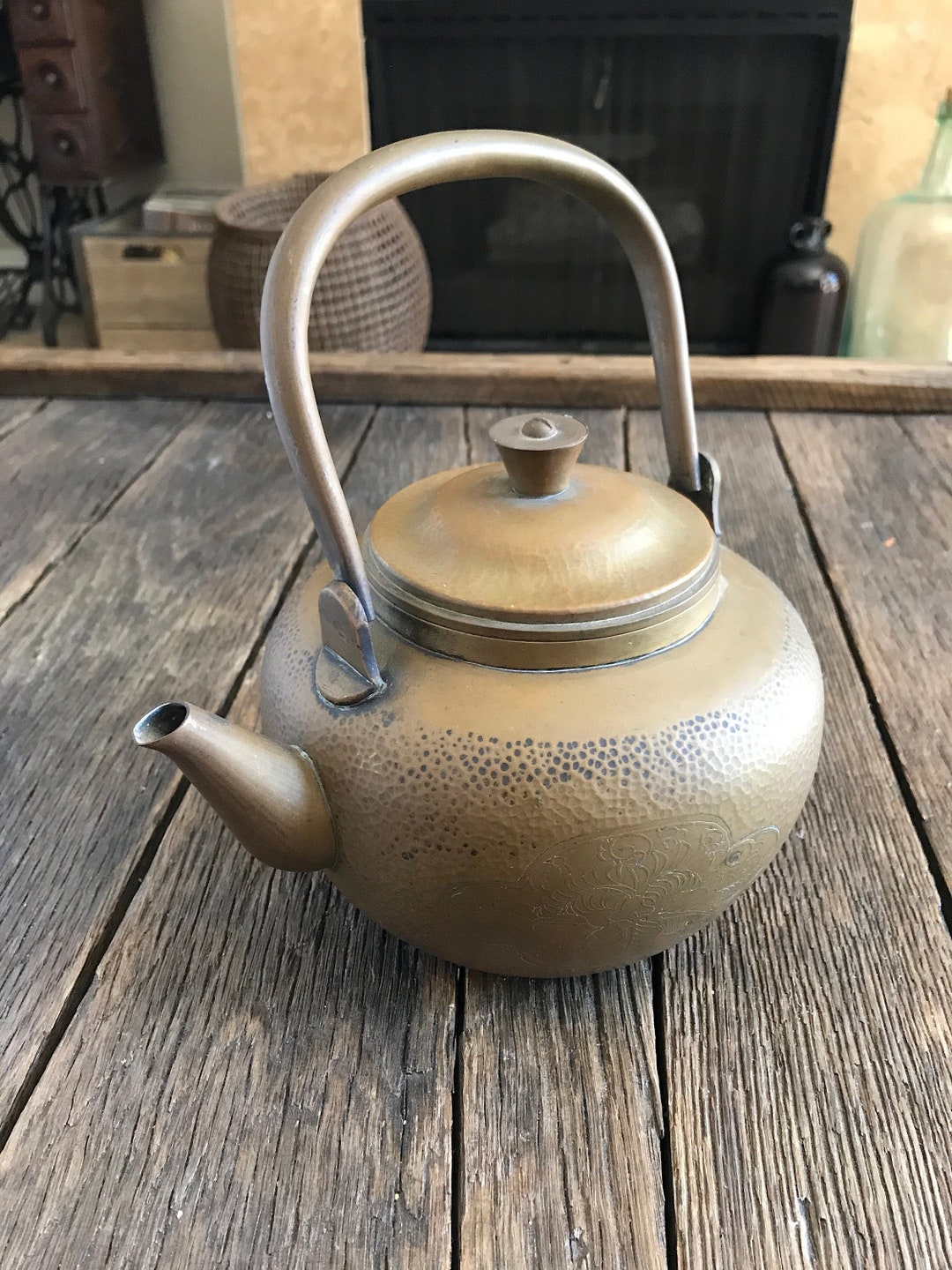 Vintage Brass Tea Pot Boho Decor Tea Pot Decorative Brass Etsy