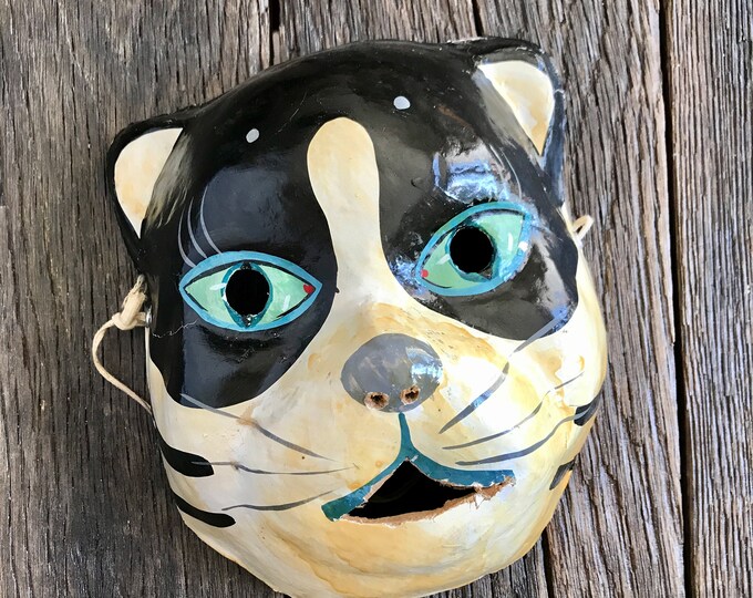 Vintage Paper Mache Cat Mask Collectible Vintage Paper Mache Etsy