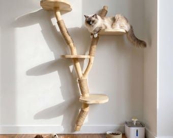 Driftwood cat tree wall shelf handmade cat climbing furniture for home animal