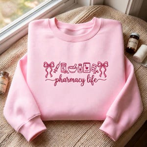 Embroidered Pharmacy Life Sweatshirt – Unisex Cotton Blend Comfort