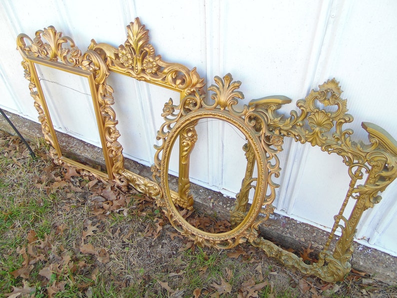 LARGE Gold Ornate Frame Set Syroco Mirror Frames Gallery Wall Etsy