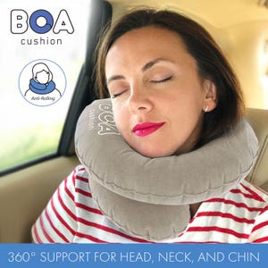 Boa Cushion Travel Neck Pillow Inflatable 360 Degrees Support for Head, Neck, and Chin image 2