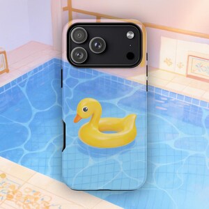 Yellow Rubber Duck Pool Floatie Phone Case | Tough Dual-Layer Protection (iPhone, Samsung, Pixel)