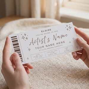 Personlig konsertbiljett | Anpassat musikturnépass | Present till make/fru vän