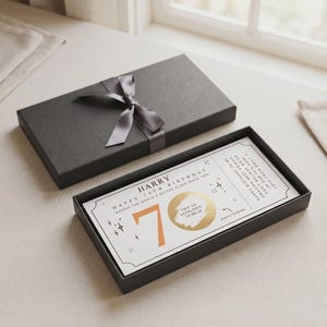 Personalised 70th Birthday Voucher Gold Scratch Foil Weekend Away Dad Birthday Mom Gift