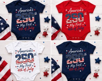 America’s 250th Baby Onesie, My First 4th of July Bodysuit, Patriotic Baby Outfit, USA 1776 2026 Newborn Gift, Independence Day Baby Shirt
