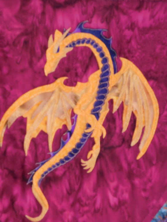 Dragon Backpack Fiber Art Backpack Quilted Backpack Etsy