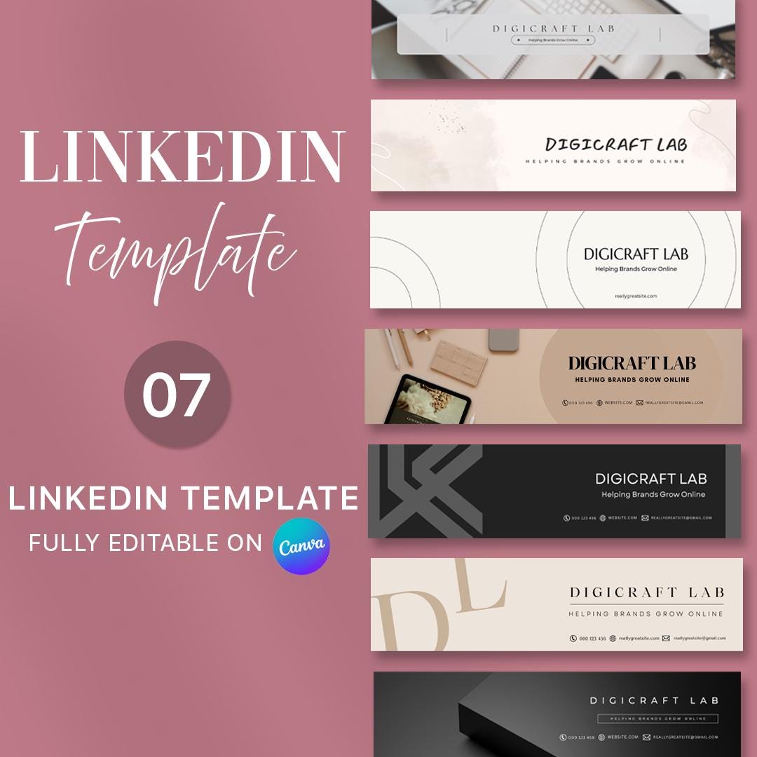 Linkedin Banner Templates | Editable Canva Linkedin Cover | Digital ...