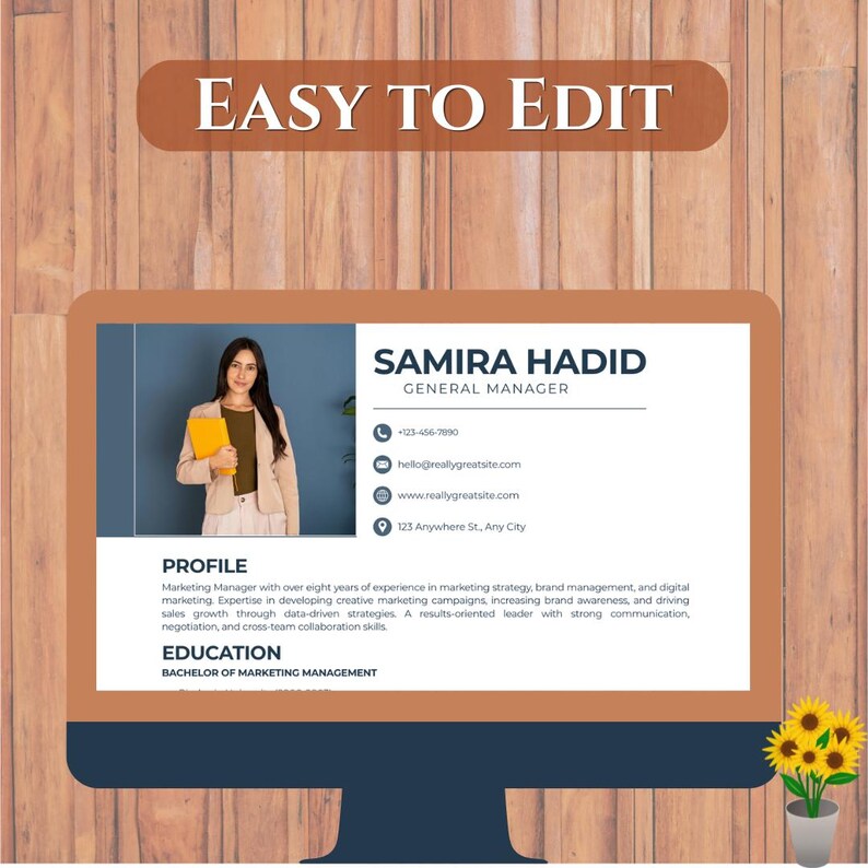 Modern Minimalist Resume Template Canva | ATS Friendly CV With Cover ...