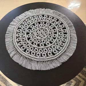 Handgefertigte Baumwolle Makramee Tischset, Boho Mandala Untersetzer, Rustikale Bauernhaus Dekoration