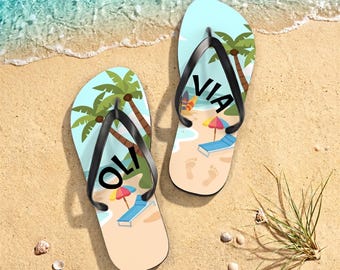 Chanclas personalizadas / Sandalias de playa con nombre personalizado, 4 opciones de estilo