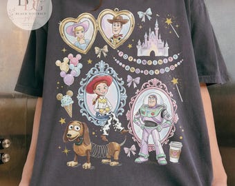 Toy Story Friends Pastel Cartoon Shirt, Vintage Woody Jessie Buzz Tee