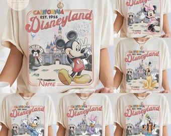 Disneyland Custom Name Shirt, Personalized Disney Character Tee, Family Trip Matching Shirt, Disney Vacation Outfit, Magic Kingdom Tee