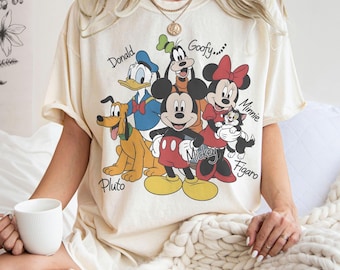 Mickey And Friends Shirt, Mickey Minnie Donald Goofy Pluto Graphic Tee, Classic Disney Character Shirt, Cute Cartoon Shirt, Cartoon Fan Gift