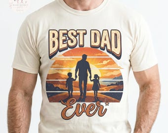 Vintage Dad Sunset Graphic Tee, Retro Father's Day Shirt