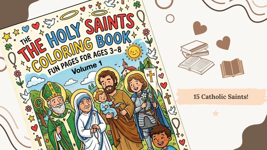 Catholic Saints Coloring Book for Kids | Ages 3-8 Activity Pages ...