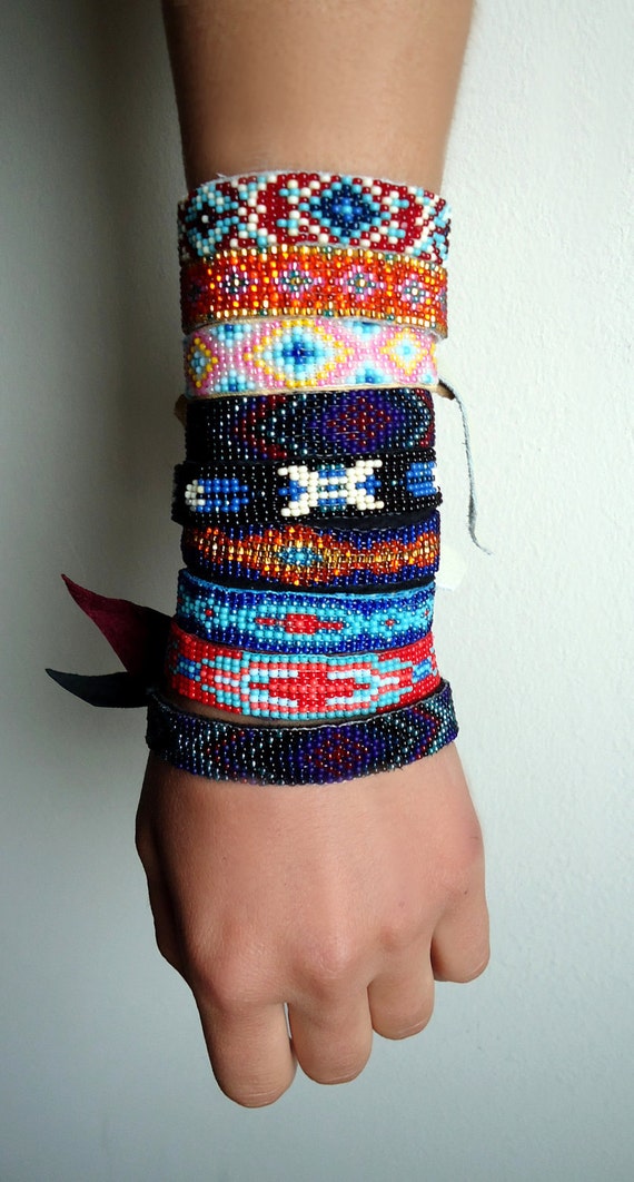 Items similar to Custom Native American beaded bracelet on Etsy