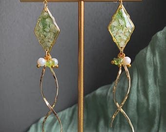 Pendientes de resina con forma de flor, pendientes/pulsera de flores secas hechos a mano, idea de regalo, regalo para mamá, maestra, amiga.