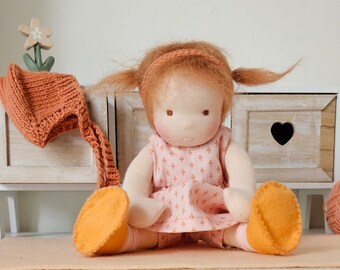 Little pumpkin, 8" handmade waldorf doll