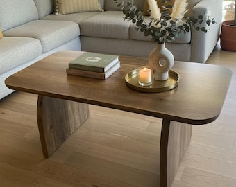 Farmhouse Coffee Table Rectangle Wood Living Room Center Low Cocktail Rustic Accent Furniture