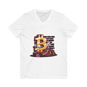 Bitcoin Graffiti Tee | Crypto Street Art V-Neck Shirt