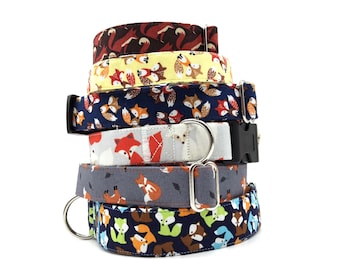 Kleine Füchse * Farbenfrohes Hundehalsband, verstellbar, Klickverschluss