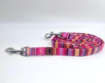 Colorful dog leash, striped, ethnic/Mexican/boho, 3-way adjustable leash or city leash
