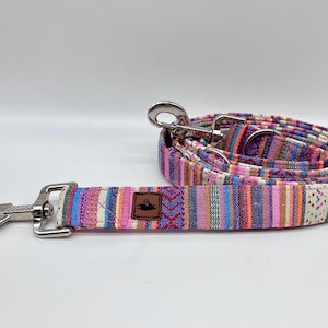 Kleurrijke hondenriem, etnische/Mexicaanse/Boho-stijl, 3-voudig verstelbare hondenriem of stadsriem.