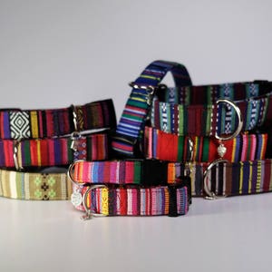 Farbenfrohes Streifen Hundehalsband Ethno, verstellbar, Klickverschluss Bild 9