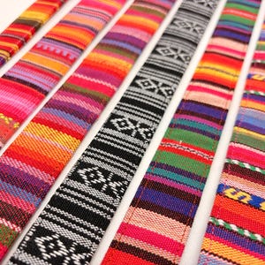 Alu-Schnalle * Farbenfrohes Streifen Hundehalsband Boho Ethno, bunt, verstellbar + Klickverschluss Bild 6
