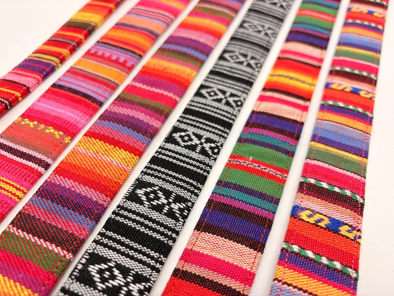 Alu-Schnalle * Farbenfrohes Streifen Hundehalsband Boho Ethno, bunt, verstellbar + Klickverschluss Bild 6