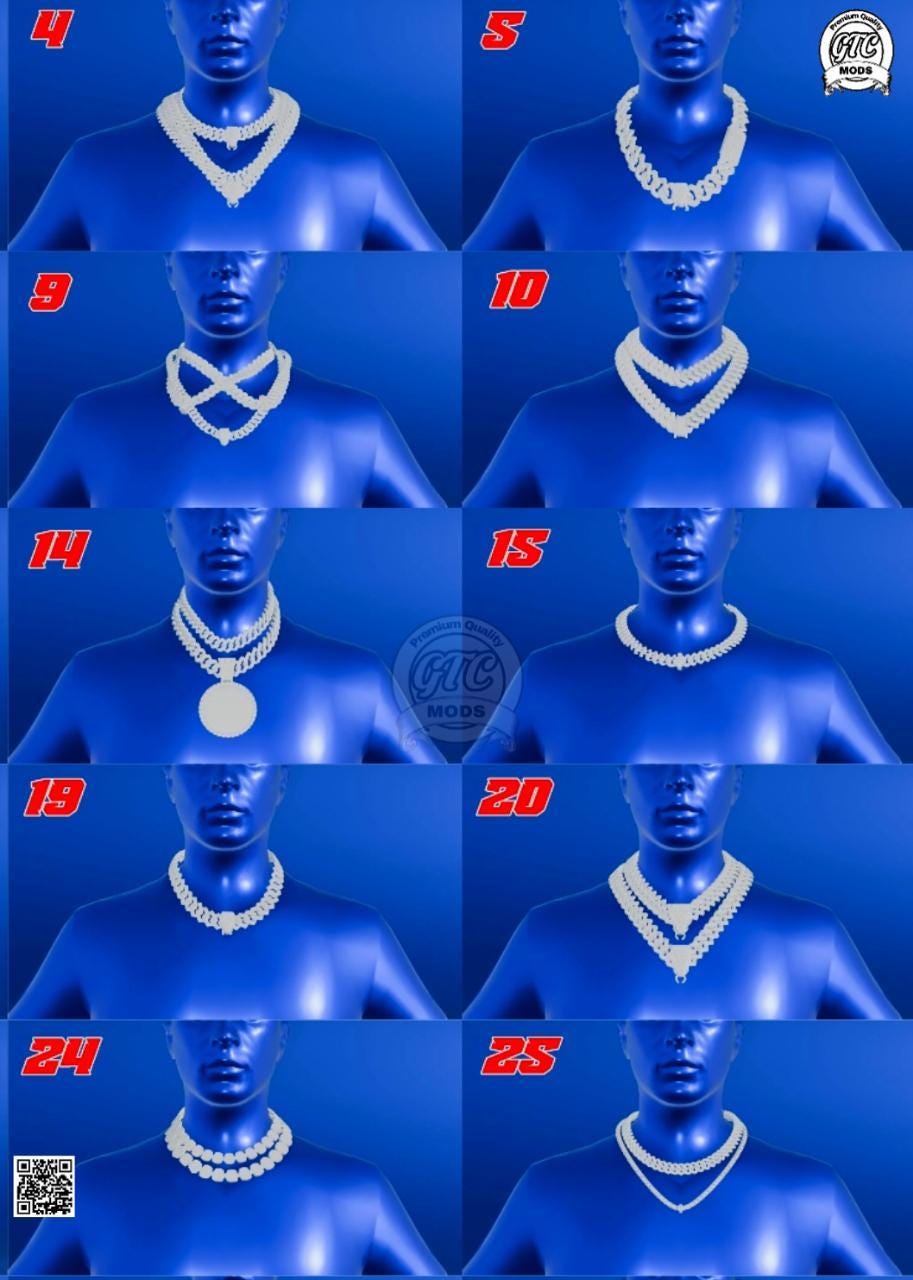 Pro Chain Templete Chain Templates Pack of 25 | 3D Models+textures | for Chain Designers ...