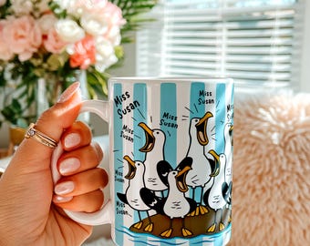Funny Teacher Name Seagull Teacher Mug, Personalized Teacher Team Mug, Teacher Appreciation Gifts, Teacher Team Gift, Back to School Gift
