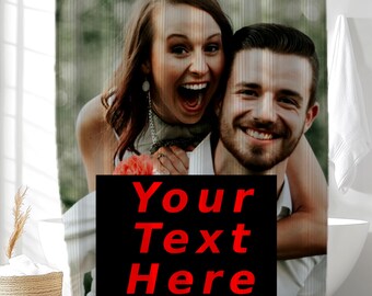Personalized Image Shower Curtains, Custom Photo Bath Curtain, Customize Bathroom Curtain By Your Photos/Text, Curtain for Bathroom Decor