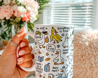Funny Silly Goose Meme Mug, Farm Animal Gifts Humorous Coffee Mug Sarcastic Mugs For Gifts Good morning Coffee Mug