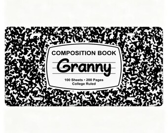 Composition Notebook Style Car Truck Decor |  Iron License Plate | Front Plate 12" × 6" | Custom Metal Plate | Vanity Plate Personalized