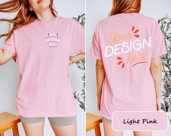 Front And Back Custom Logo T-Shirt, Company Team Apparel, Pet Photo Tee, Family Shirt, DTG Printed, Custom T -Shirt, Print On Demand Shirts