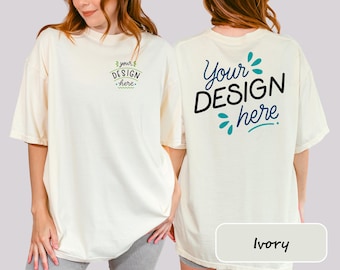 Comfort Colors® Custom Double Sided Logo Shirts, Personalized Front Back Logo tShirt, Custom Design Tee, Custom Photo Tee,Your Business Logo